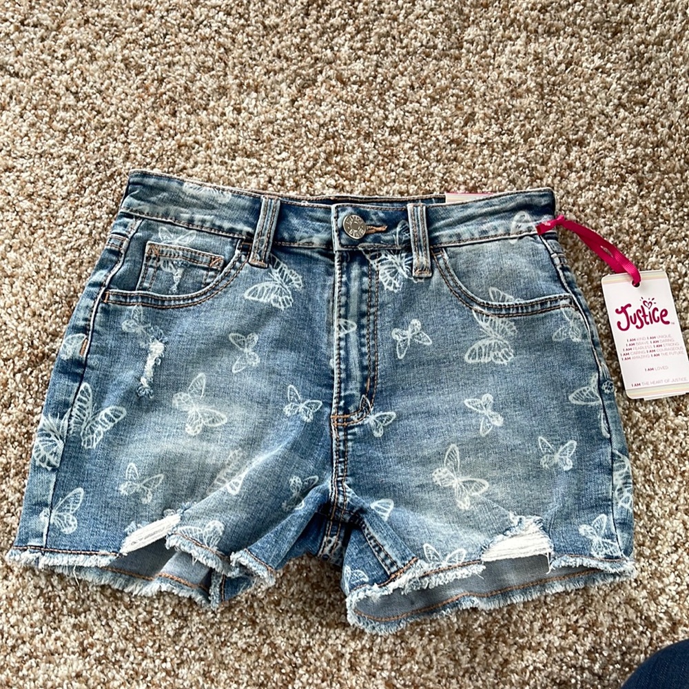 Justice girls Jean shorts new with tags size 12 feel free to make offer